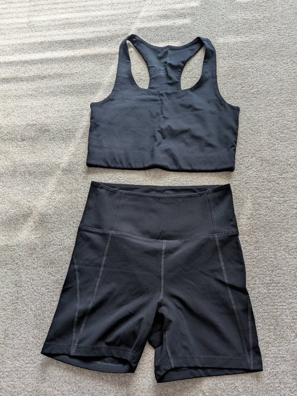 Girlfriend Collective workout Set - Paloma Racerback Bra and Run Shorts (EUC)